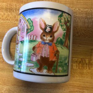 Easter Bunny Rabbit Top Hat Cottage Coffee Tea Mug Cup Peter Rabbit